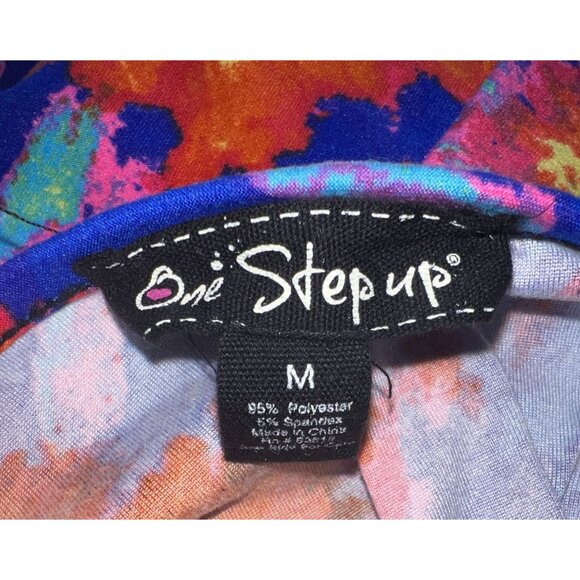 Colorful Tie-Dye Tank Top Scoop Neck One Step Up Size Medium - Picture 2 of 8